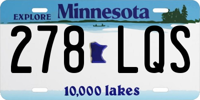 MN license plate 278LQS