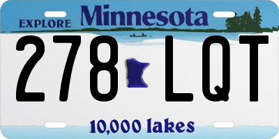 MN license plate 278LQT