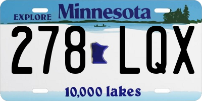 MN license plate 278LQX
