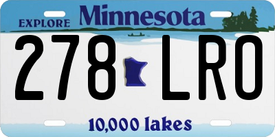 MN license plate 278LRO