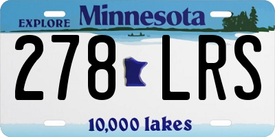 MN license plate 278LRS