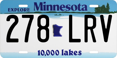 MN license plate 278LRV
