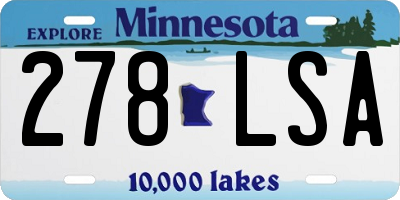 MN license plate 278LSA