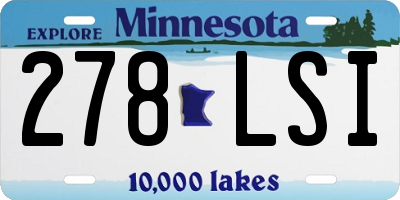 MN license plate 278LSI