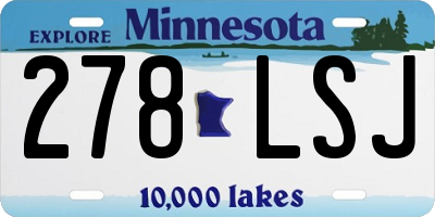MN license plate 278LSJ