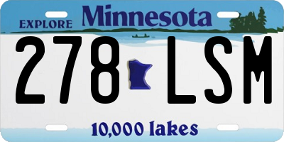 MN license plate 278LSM