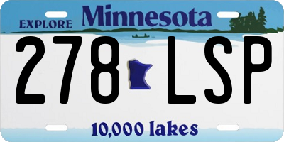 MN license plate 278LSP