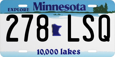 MN license plate 278LSQ