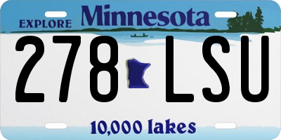 MN license plate 278LSU