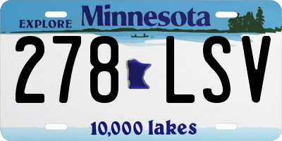 MN license plate 278LSV