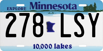 MN license plate 278LSY