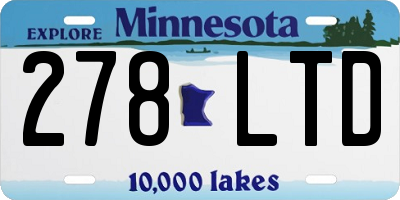 MN license plate 278LTD