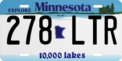 MN license plate 278LTR