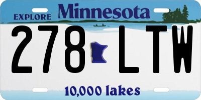 MN license plate 278LTW