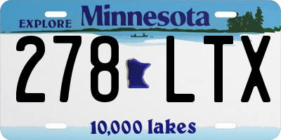 MN license plate 278LTX