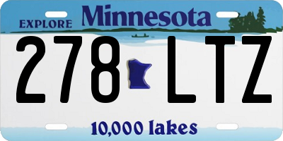 MN license plate 278LTZ