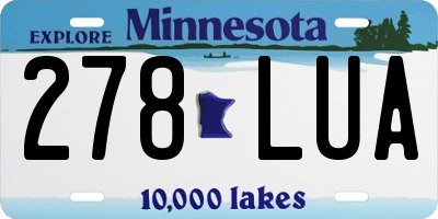 MN license plate 278LUA