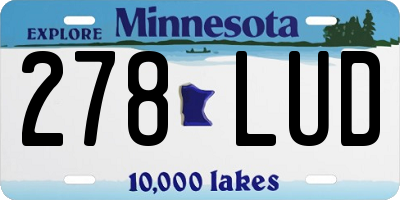MN license plate 278LUD