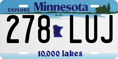 MN license plate 278LUJ