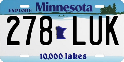 MN license plate 278LUK