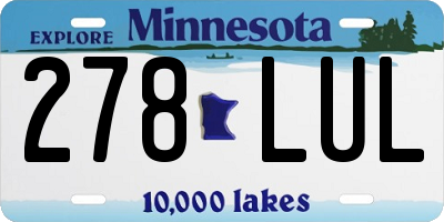 MN license plate 278LUL