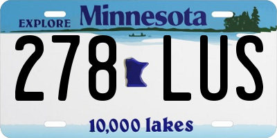 MN license plate 278LUS