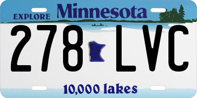 MN license plate 278LVC
