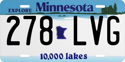MN license plate 278LVG