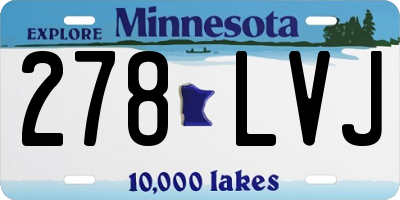 MN license plate 278LVJ