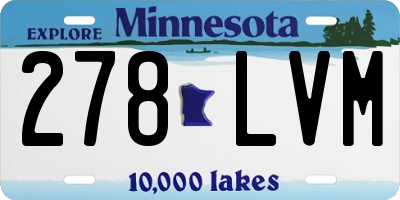 MN license plate 278LVM