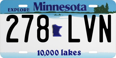 MN license plate 278LVN