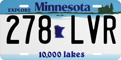 MN license plate 278LVR