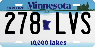 MN license plate 278LVS