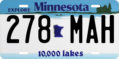 MN license plate 278MAH