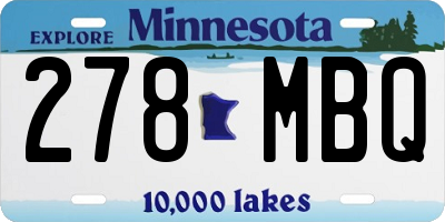 MN license plate 278MBQ