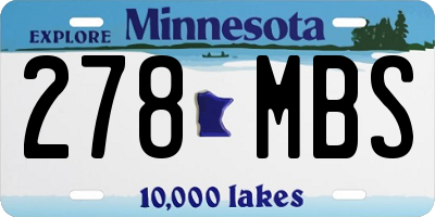 MN license plate 278MBS