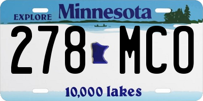 MN license plate 278MCO
