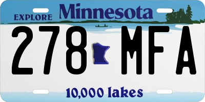 MN license plate 278MFA