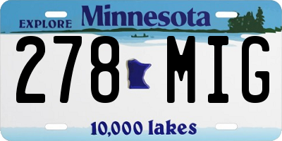 MN license plate 278MIG