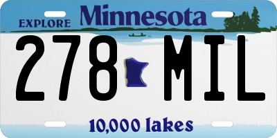 MN license plate 278MIL