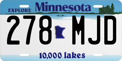 MN license plate 278MJD
