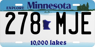 MN license plate 278MJE
