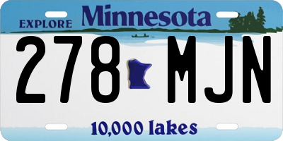 MN license plate 278MJN