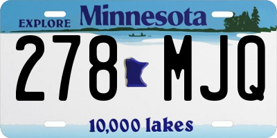 MN license plate 278MJQ