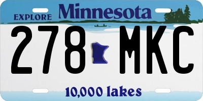 MN license plate 278MKC