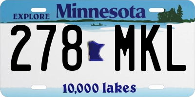 MN license plate 278MKL