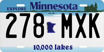 MN license plate 278MXK