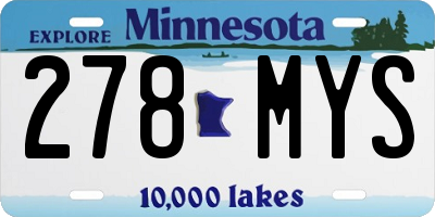 MN license plate 278MYS