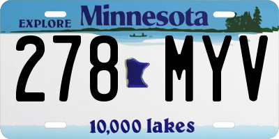 MN license plate 278MYV