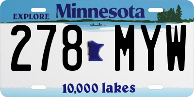 MN license plate 278MYW